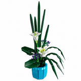 Byggsats blomkruka vita liljor 1513 delar byggblock 63 x 43,3 cm