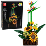 Byggsats blomsterarrangemang i kruka 1608 delar ABS-plast
