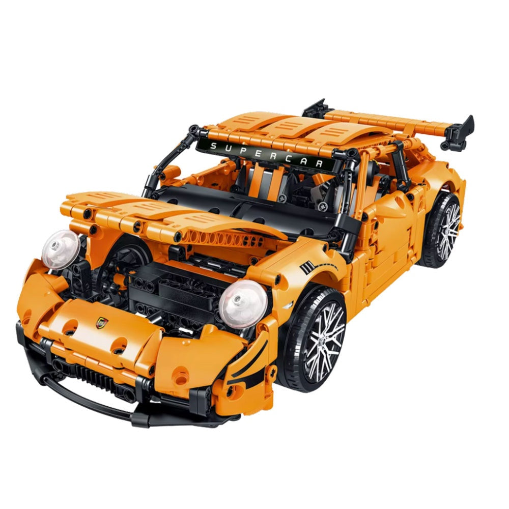 Byggsats sportbil GT Racing 1:14 1268 delar orange öppningsbara dörrar