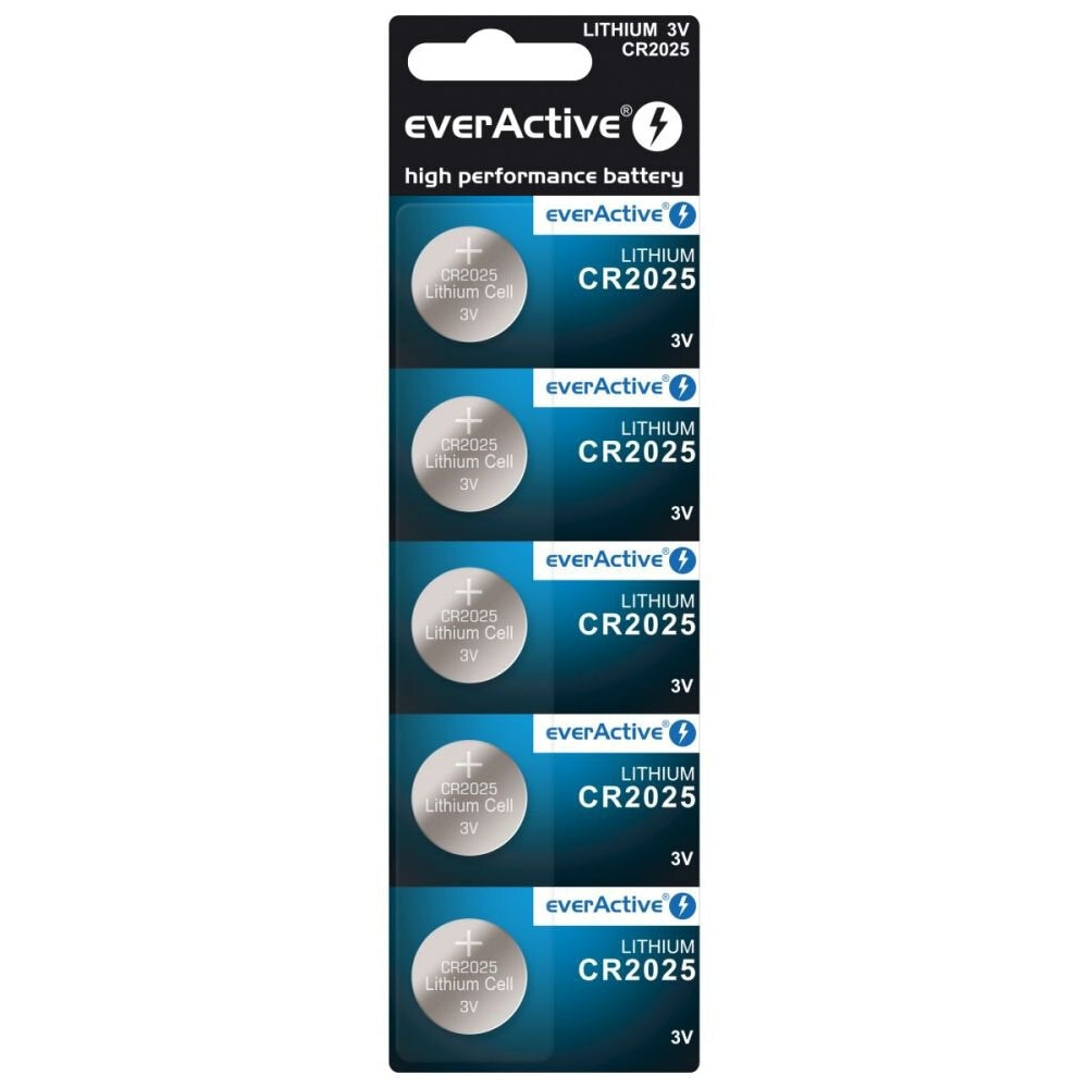 CR2025 litium knappcellsbatteri 3V 5-pack blister