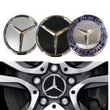 Centrumkåpor hjulnav 75 mm Mercedes-Benz logga 4-pack silver/svart