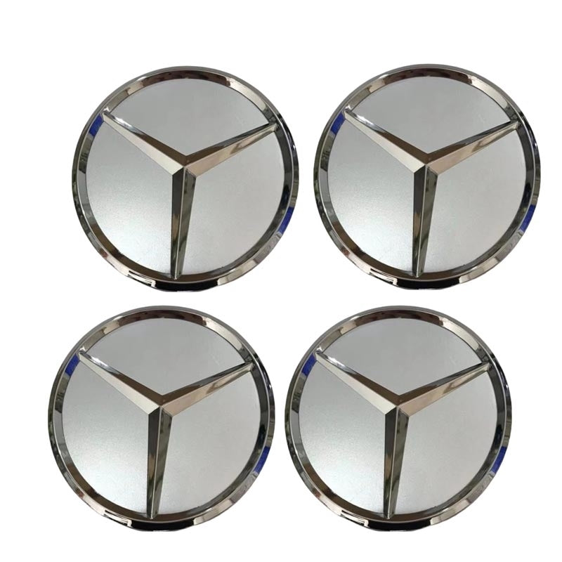 Centrumkåpor hjulnav 75 mm Mercedes-Benz logga 4-pack silver/svart