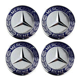 Centrumkåpor hjulnav 75 mm Mercedes-Benz logga 4-pack silver/svart