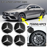 Centrumkåpor hjulnav 75 mm Mercedes-Benz logga 4-pack silver/svart