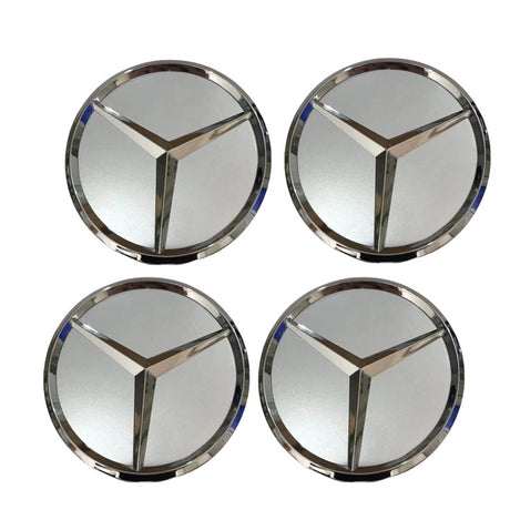 Centrumkåpor hjulnav 75 mm Mercedes-Benz logga 4-pack silver/svart