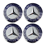 Centrumkåpor hjulnav 75 mm Mercedes-Benz logga 4-pack silver/svart