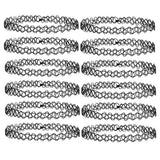 Chokerhalsband 2-pack svart plast, flexibelt one size