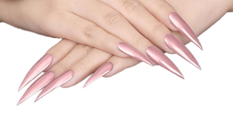 Chrome pigment roséguld för naglar 0,3 g med makeupborste