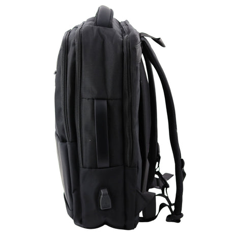 Cityryggsäck 26L svart med laptopfack och USB-kabel 45x32x18 cm
