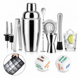Cocktailset 11 delar med shaker 550 ml och isform 15 fack