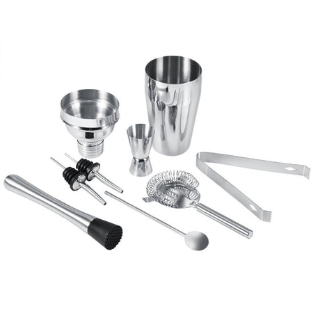 Cocktailset 8 delar rostfritt stål shaker 550 ml med sil och mått