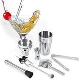 Cocktailset 8 delar rostfritt stål shaker 550 ml med sil och mått