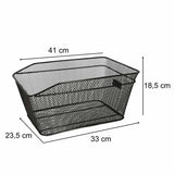 Cykelkorg för bagagebärare i metall svart 41x29 cm universalfäste