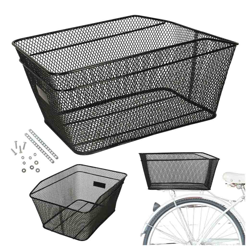 Cykelkorg för bagagebärare i metall svart 41x29 cm universalfäste