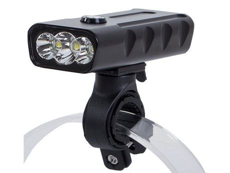 Cykellampa med powerbank 3x CREE XM-L T6 USB IPX5 svart