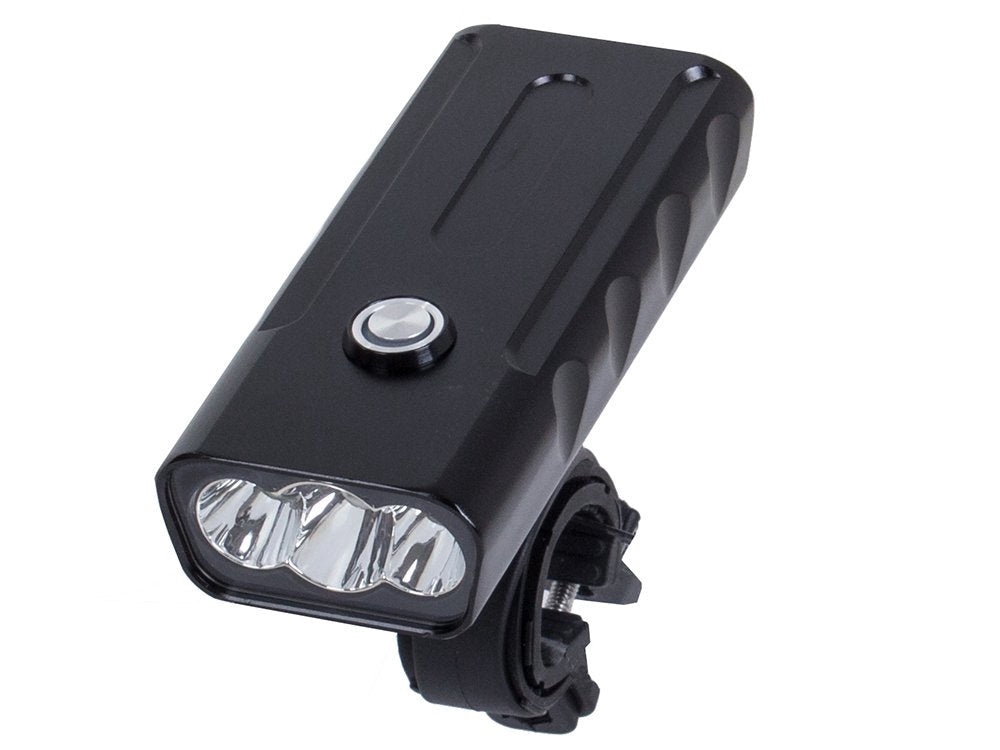 Cykellampa med powerbank 3x CREE XM-L T6 USB IPX5 svart