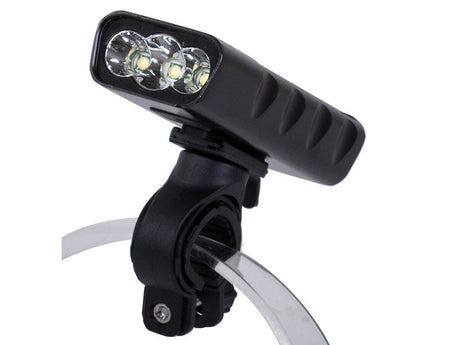 Cykellampa med powerbank 3x CREE XM-L T6 USB IPX5 svart