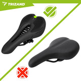 Cykelsadel ergonomisk mjuk stoppning 28x14 cm svart universal
