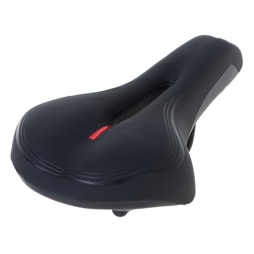 Cykelsadel komfort skum med tryckavlastande öppning svart 27x15,5 cm