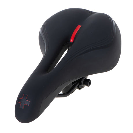 Cykelsadel komfort skum med tryckavlastande öppning svart 27x15,5 cm