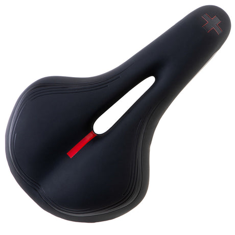 Cykelsadel sport unisex med mittöppning skumfyllning 27x15,5 cm