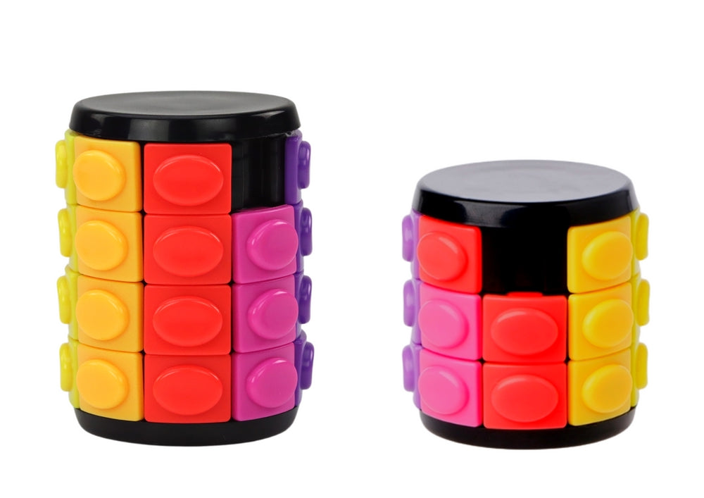 Cylindriskt logikpussel set 3-pack med 3 svårighetsnivåer