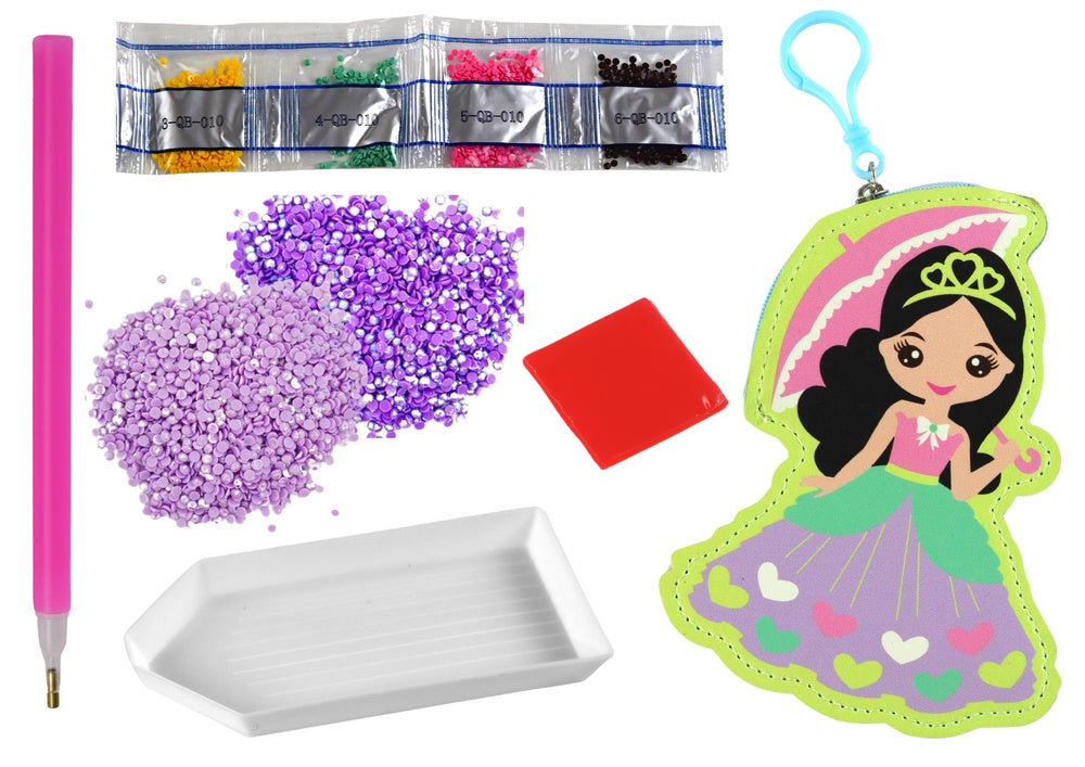 DIY diamantmålning nyckelring prinsessa set med 6 färger, från 6 år