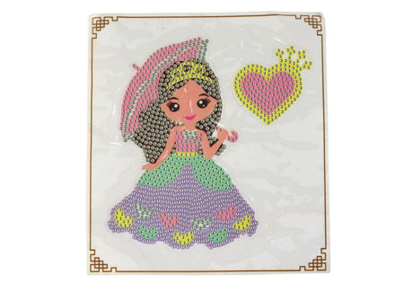DIY diamantmålning nyckelring prinsessa set med 6 färger, från 6 år