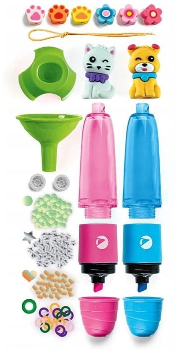 DIY highlighter-set för barn 6+ med djurfigurer och färgbläck