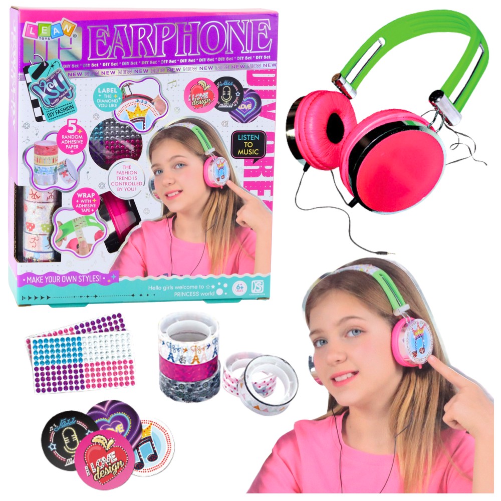 DIY hörlurar kreativitetskit för barn 6+ trådade over-ear med dekoration