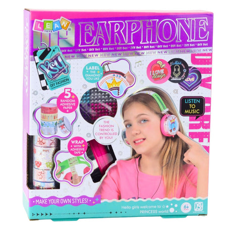 DIY hörlurar kreativitetskit för barn 6+ trådade over-ear med dekoration