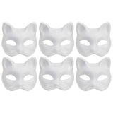 DIY kattmasker i filt 6-pack 17x18 cm vit pysselset för barn