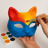 DIY kattmasker i filt 6-pack 17x18 cm vit pysselset för barn