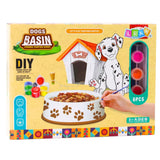 DIY målningskit hundskål för barn 6 delar med färger och pensel
