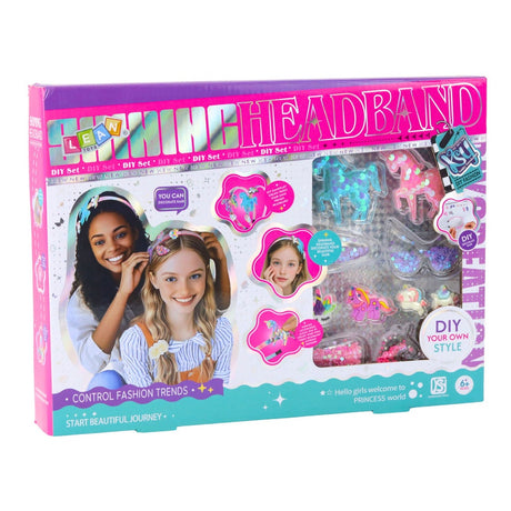 DIY pysselkit hårband 2-pack med enhörning/häst-ornament och klistermärken