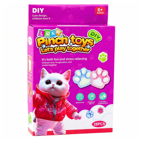 DIY pysselsats squishy kattklor 28 delar med geler, färger & dekoration