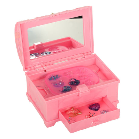 DIY smyckeskit barn med UV-box 90 sek, UV-lim 4 färger, formar 4