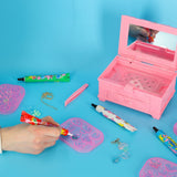 DIY smyckeskit barn med UV-box 90 sek, UV-lim 4 färger, formar 4