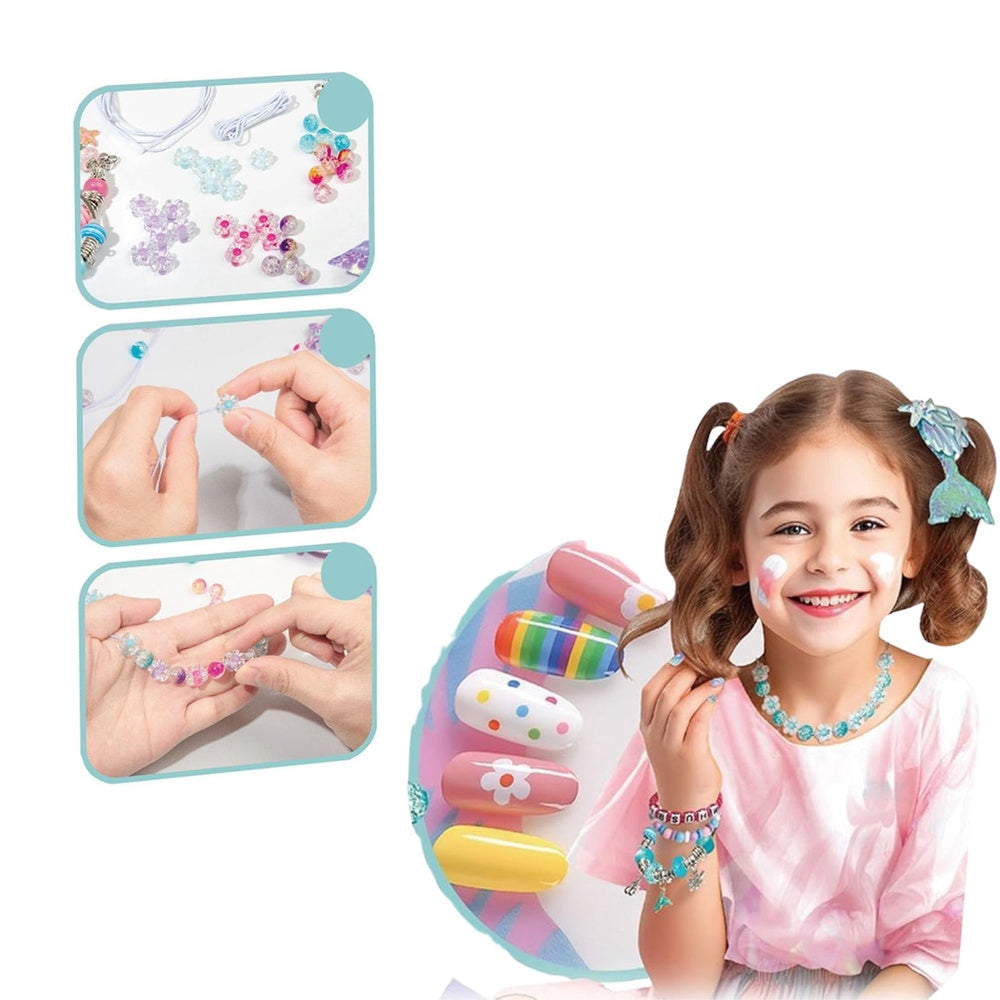 DIY smyckesset havstema med pärlor & nageldekorationer 48 delar