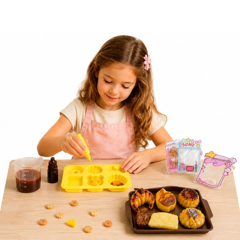 DIY squishy pysselkit bakverk 6 st squishies med formar och dekorationer