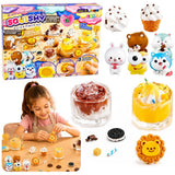 DIY squishy pysselkit med formar och dekorationer, gör 6 squishies