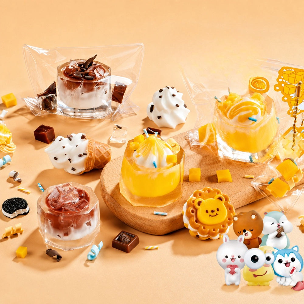 DIY squishy pysselkit med formar och dekorationer, gör 6 squishies
