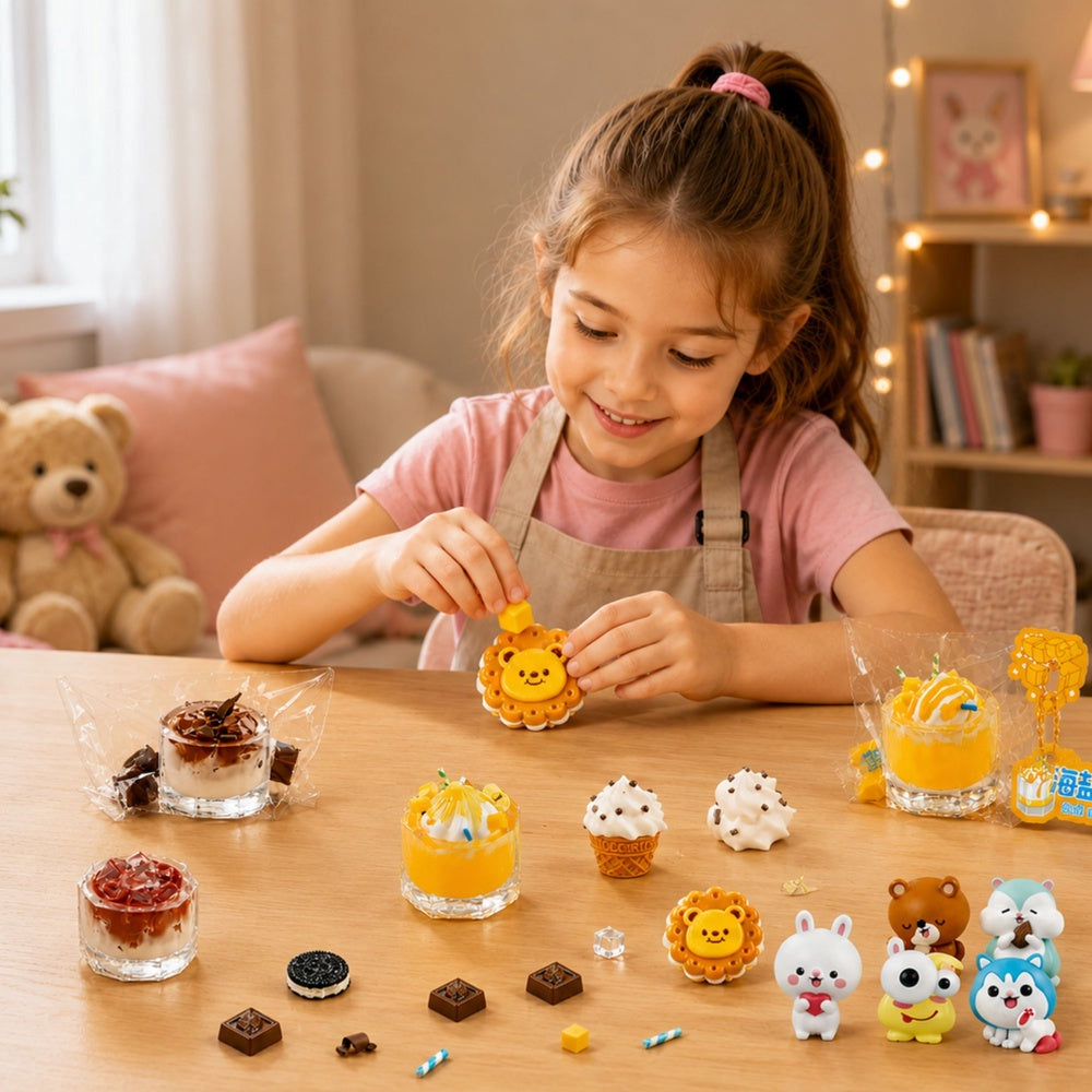 DIY squishy pysselkit med formar och dekorationer, gör 6 squishies