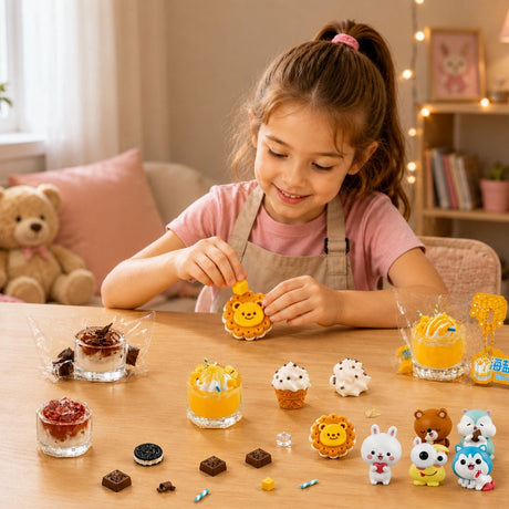 DIY squishy pysselkit med formar och dekorationer, gör 6 squishies