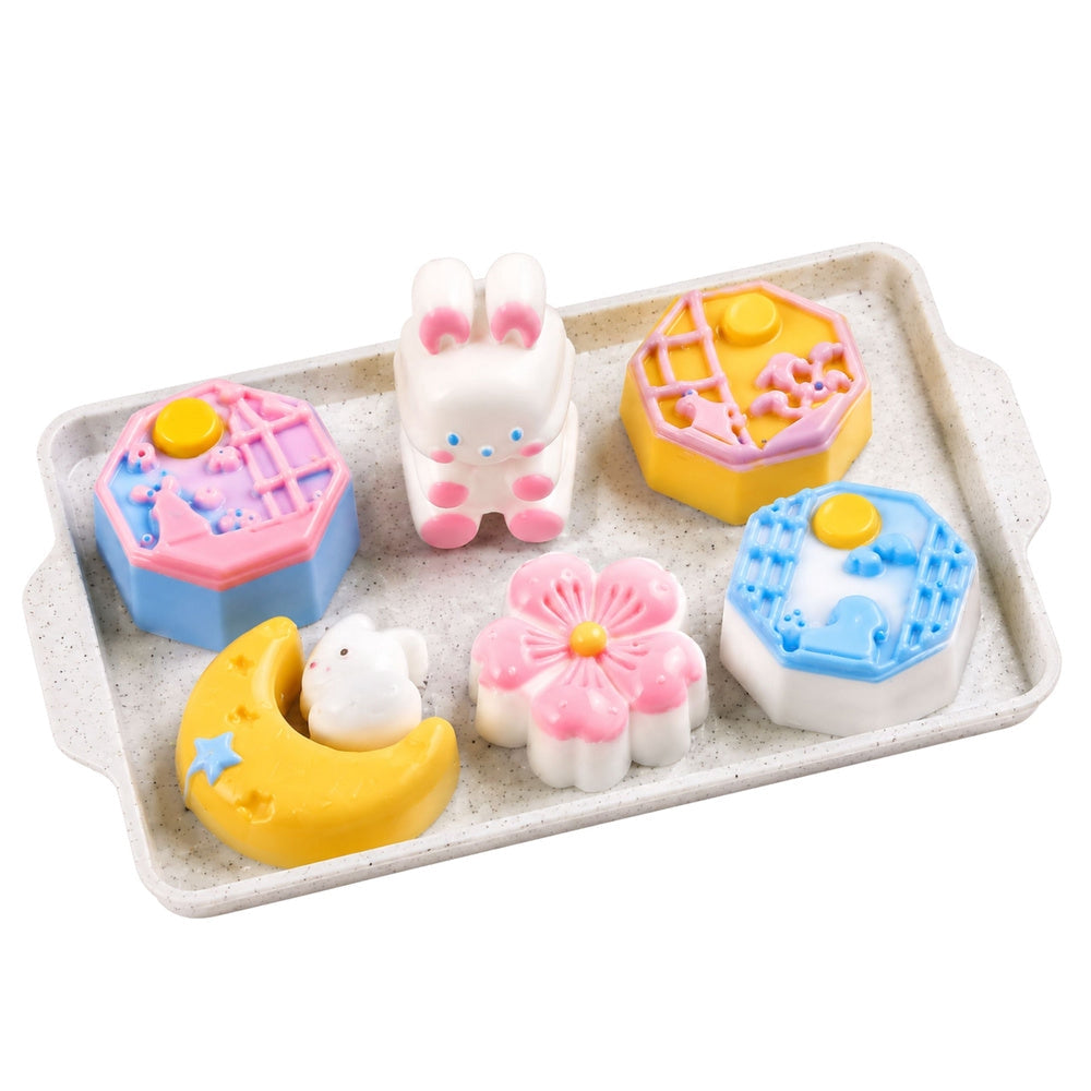 DIY squishy skaparkit kawaii kaniner & desserter – gör 6 figurer
