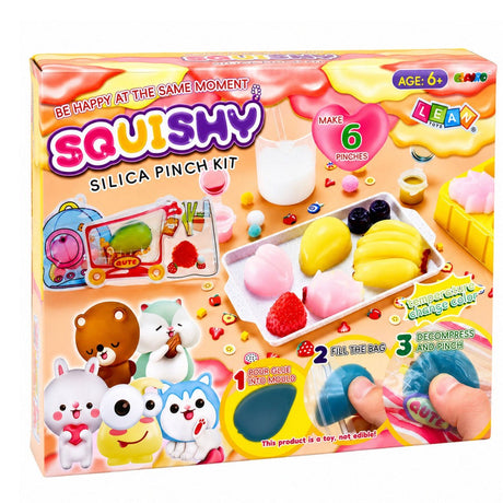 DIY squishy skaparkit med färgändring, silikonformar, 6 figurer