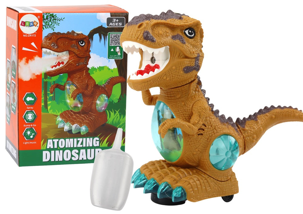Dansande dinosaurieleksak 25 cm med ljus, ljud, rök och hinder-sensor