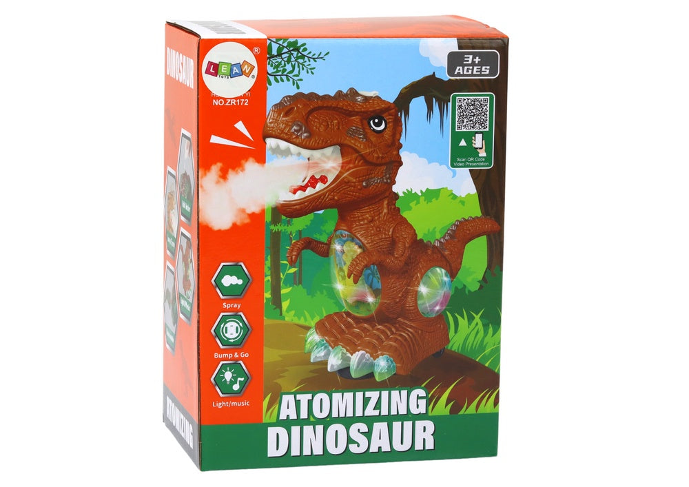 Dansande dinosaurieleksak 25 cm med ljus, ljud, rök och hinder-sensor