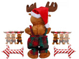 Dansande och sjungande julren 32 cm, sjunger Jingle Bells, 3xAA