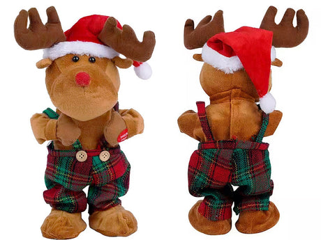 Dansande och sjungande julren 32 cm, sjunger Jingle Bells, 3xAA